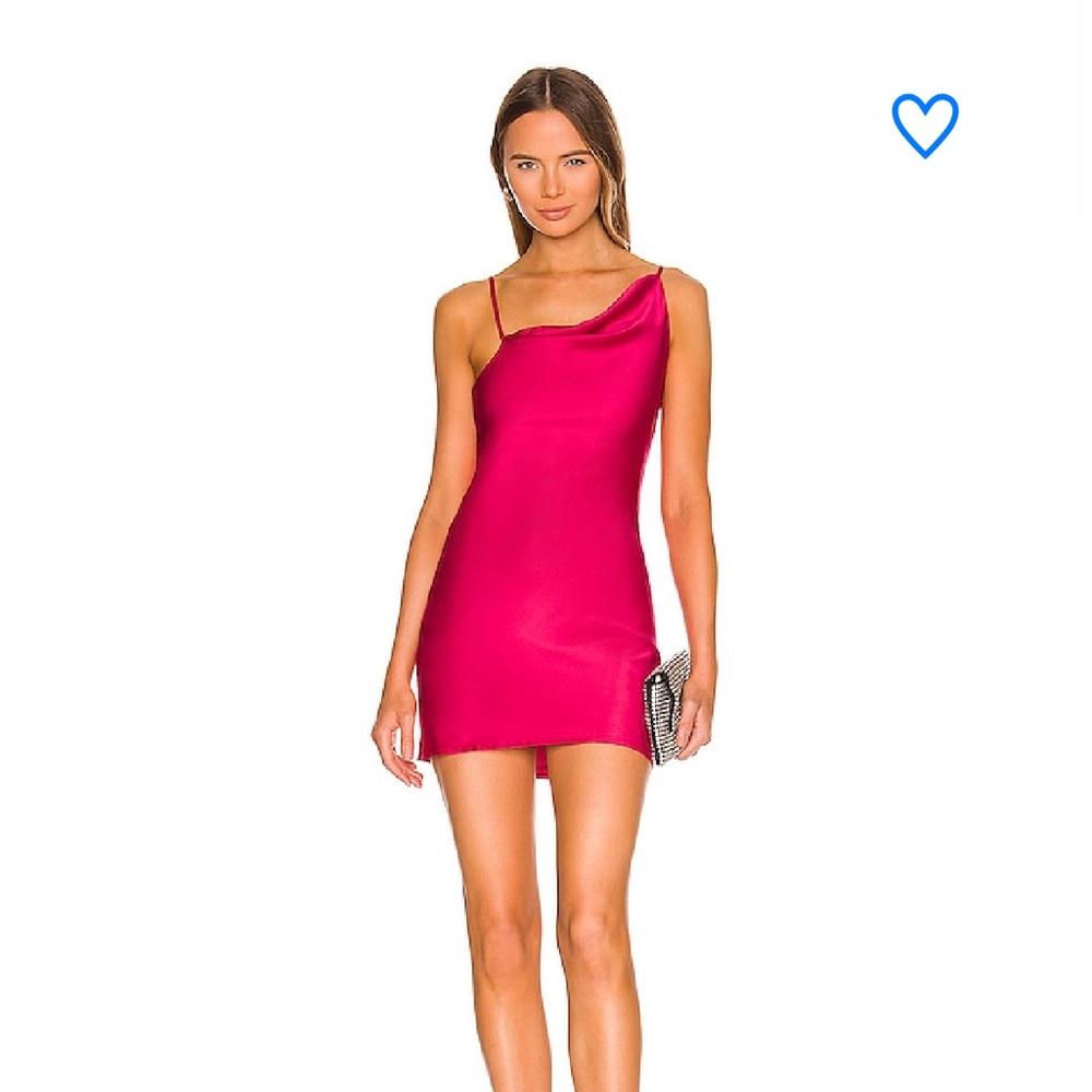 REVOLVE superdown Kaliyn Satin Mini Dress in Pink Fuchsia Sz Small NWOT - Picture 1 of 6